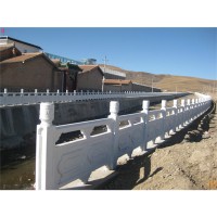 河道改造栏杆安装 河堤栏杆仿古护栏混凝土筑浇人工造青石材桥梁