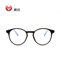 量子负离子眼镜圆框超韧双色弹性漆防蓝光手机眼镜厂家批发1802