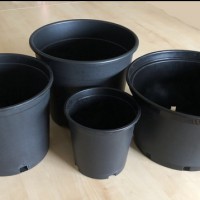 厂家直销黑色塑料花盆2二加仑盆 对折不破简约加仑盆品质
